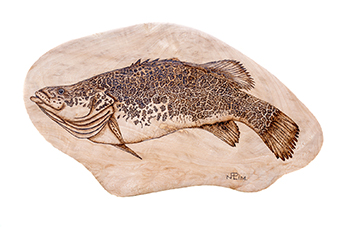 Eastern Freshwater Codfish (Pyrograph) by Neil Plim